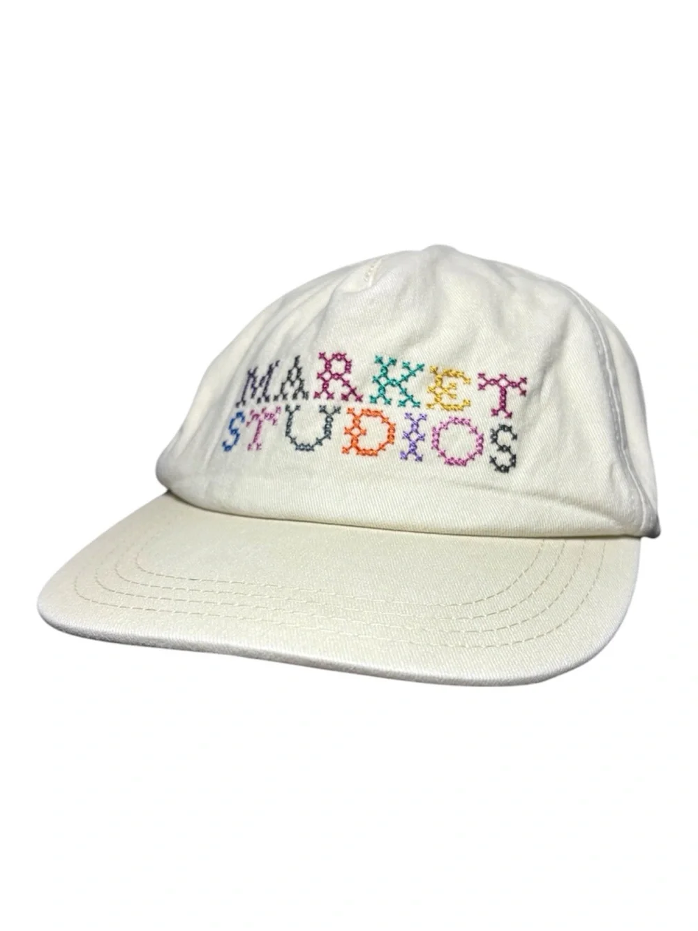 MARKET STUDIOS Off-White Unisex Needlepoint 5 Strapback Cap
